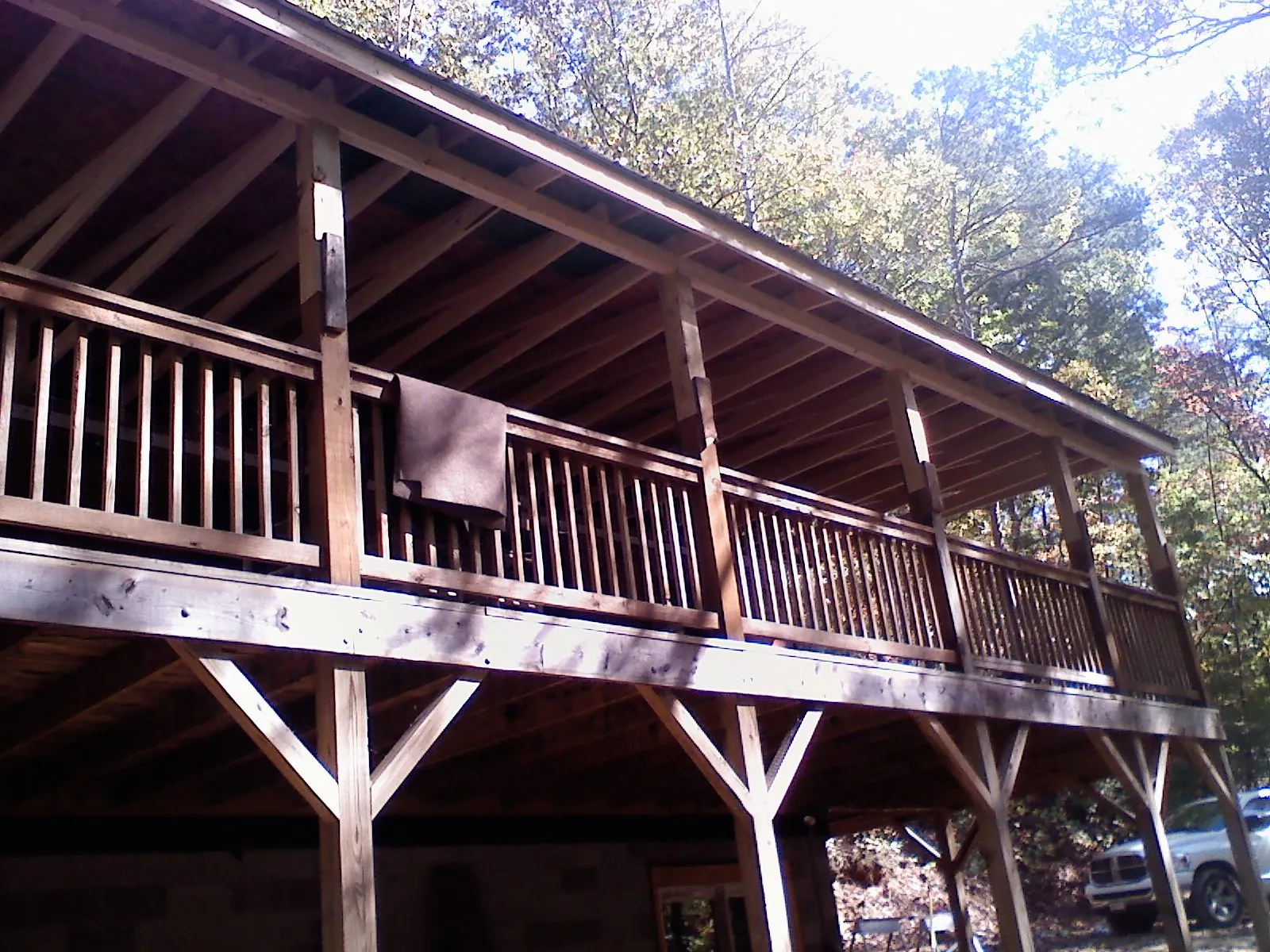 Timber framing under a new elevated porch and deck — Roof Leak Repair in Girdletree by Roofing Brothers